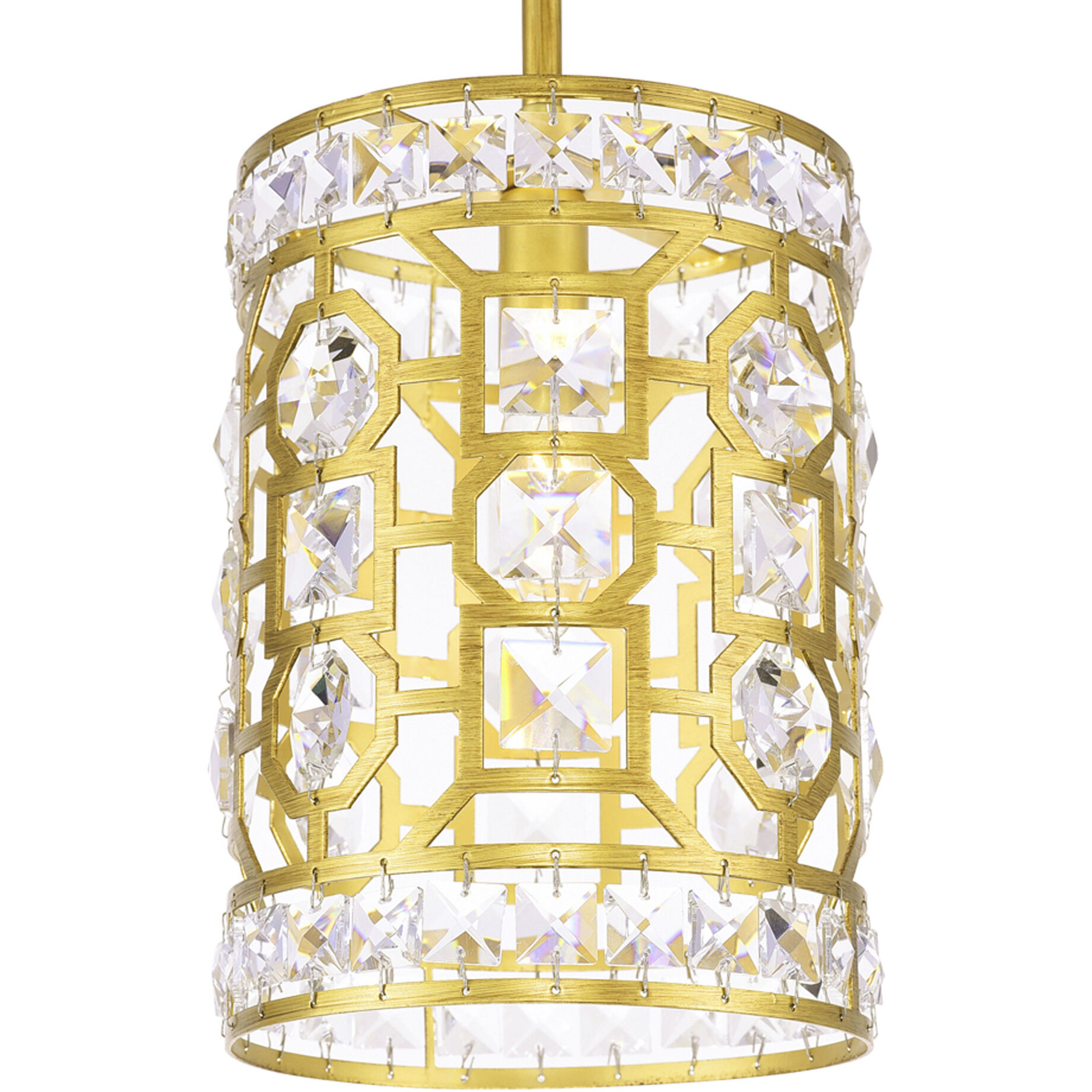 Belinda 1 Light 7 inch Champagne Drum Shade Mini Pendant Ceiling Light