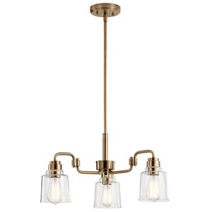 Aivian 3 Light 23 inch Weathered Brass Chandelier Ceiling Light, 1 Tier Small