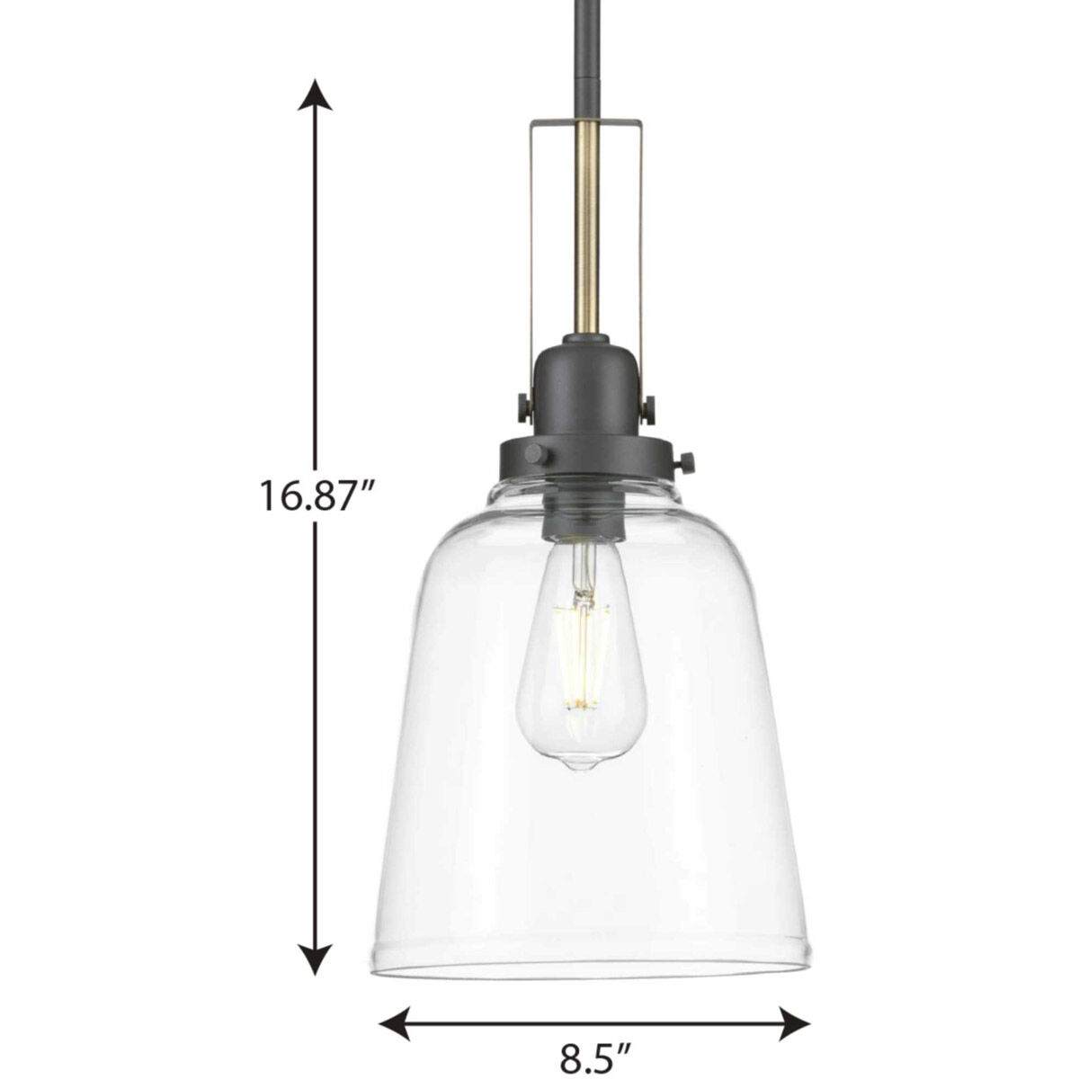 Rushton 1 Light 9 inch Graphite Pendant Ceiling Light