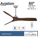 Aviation 60 inch Brushed Nickel/Medium Maple with Medium Maple Blades Ceiling Fan
