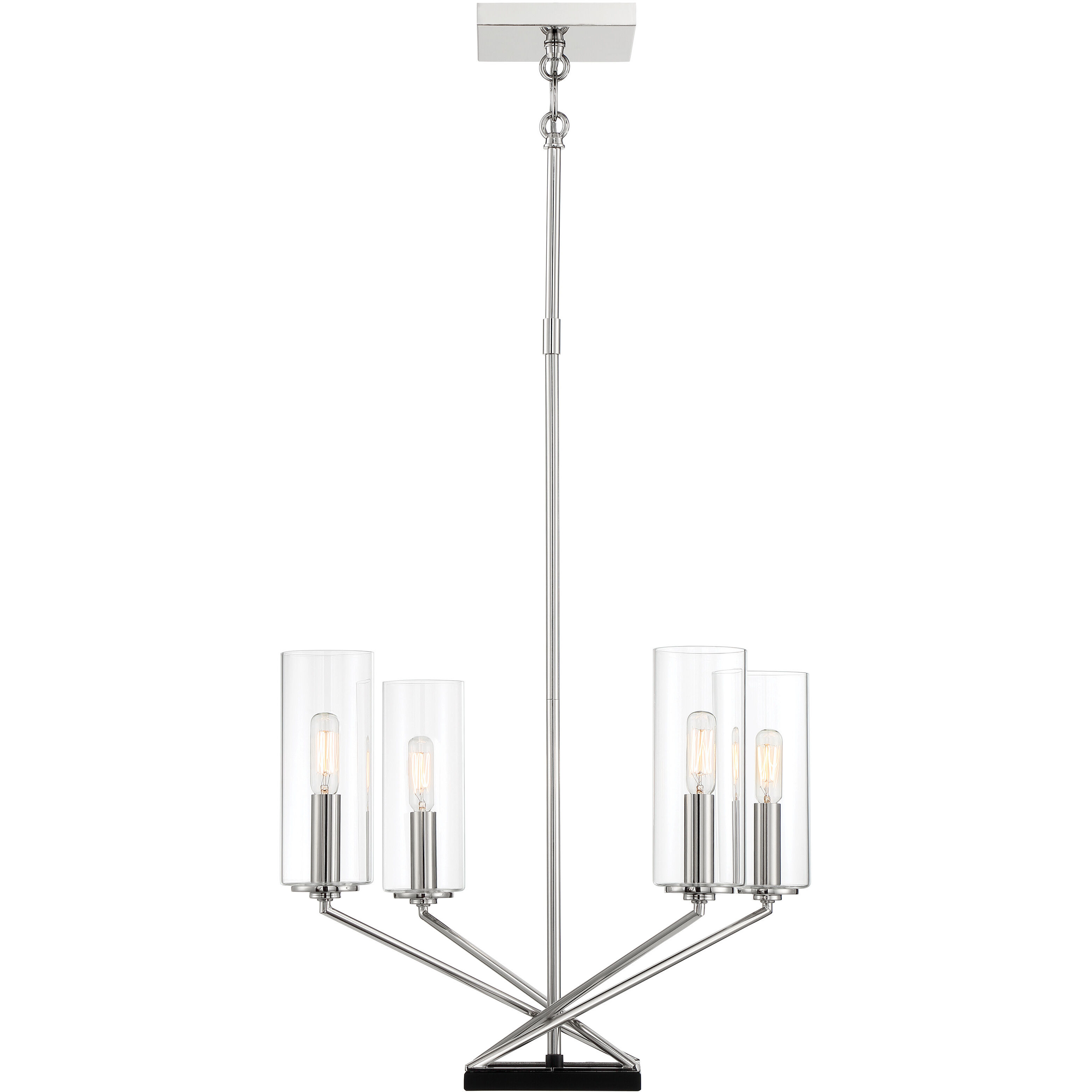 Highland Crossing 4 Light 18 inch Coal/Polished Nickel Chandelier Ceiling Light