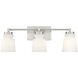 Contemporary 3 Light 24 inch Brushed Nickel Bathroom Vanity Light Wall Light