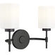 Keylee 2 Light 15.5 inch Matte Black Bathroom Vanity Light Wall Light
