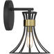 Breur 1 Light 7 inch Black with Warm Brass Accents Wall Sconce Wall Light