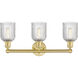 Bridal Veil 3 Light 23 inch Satin Gold Bath Vanity Light Wall Light in Clear