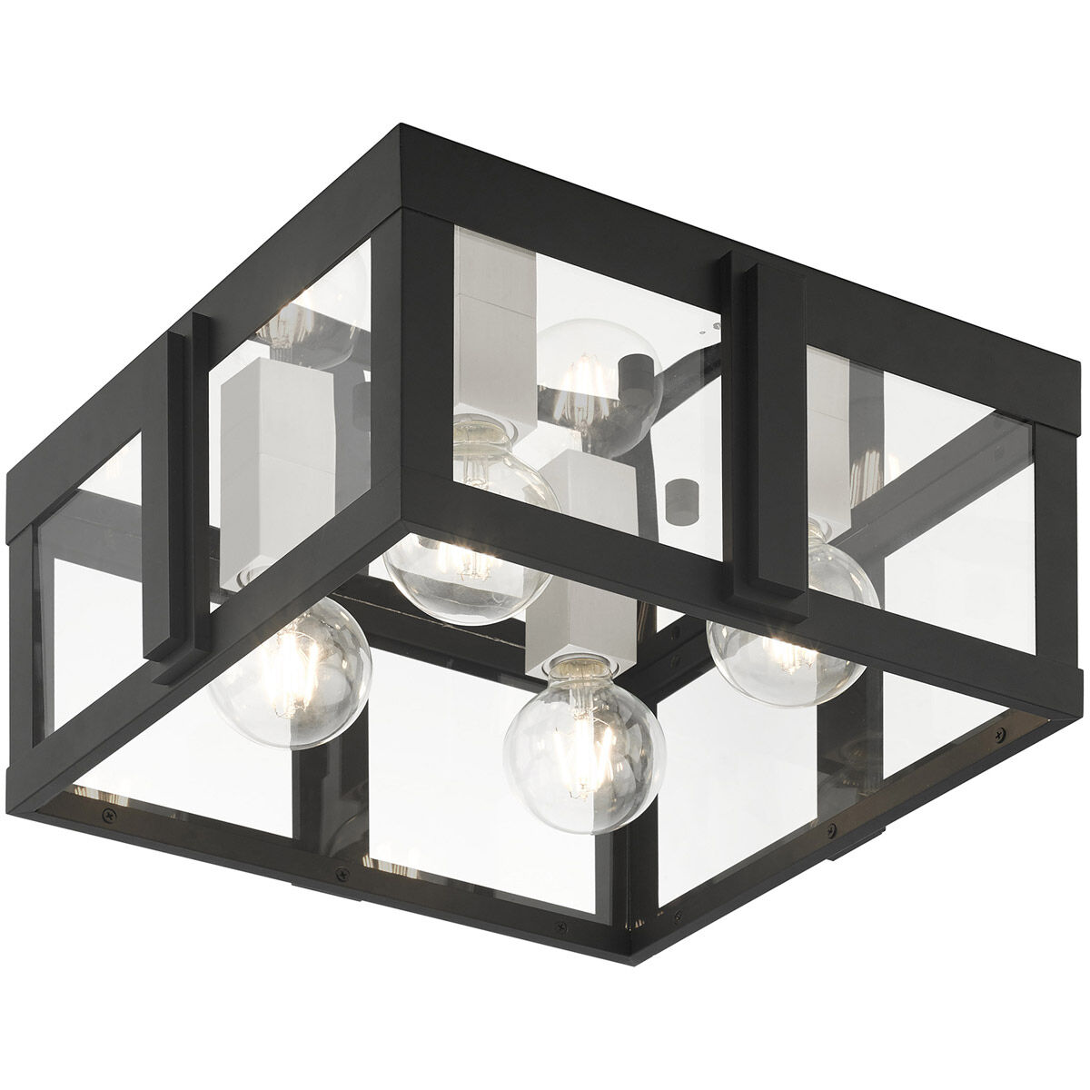 Lexington 4 Light 16 inch Black Outdoor Flush Mount
