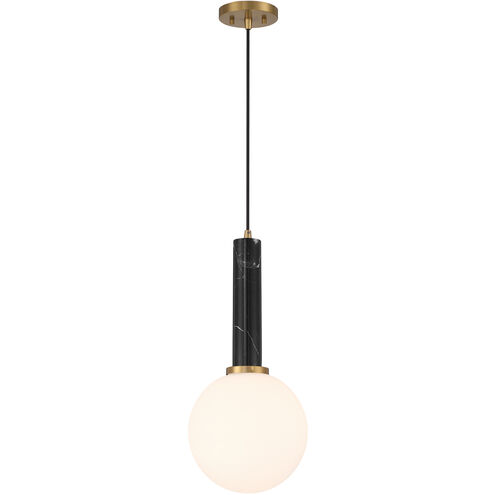 Callaway 1 Light 10 inch Black Marble with Warm Brass Pendant Ceiling Light