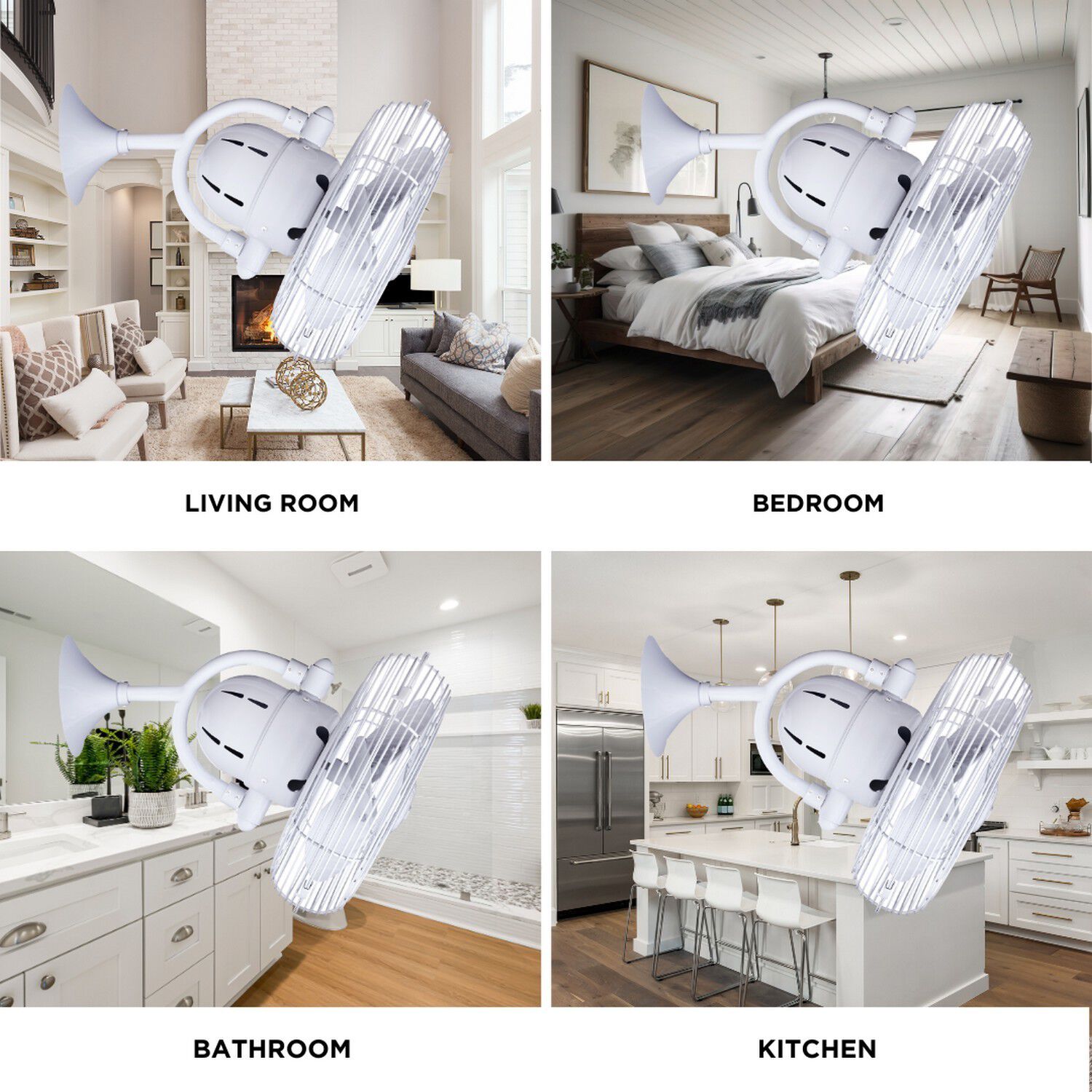 Atlas Kaye 17 inch Gloss White Wall/Ceiling Fan