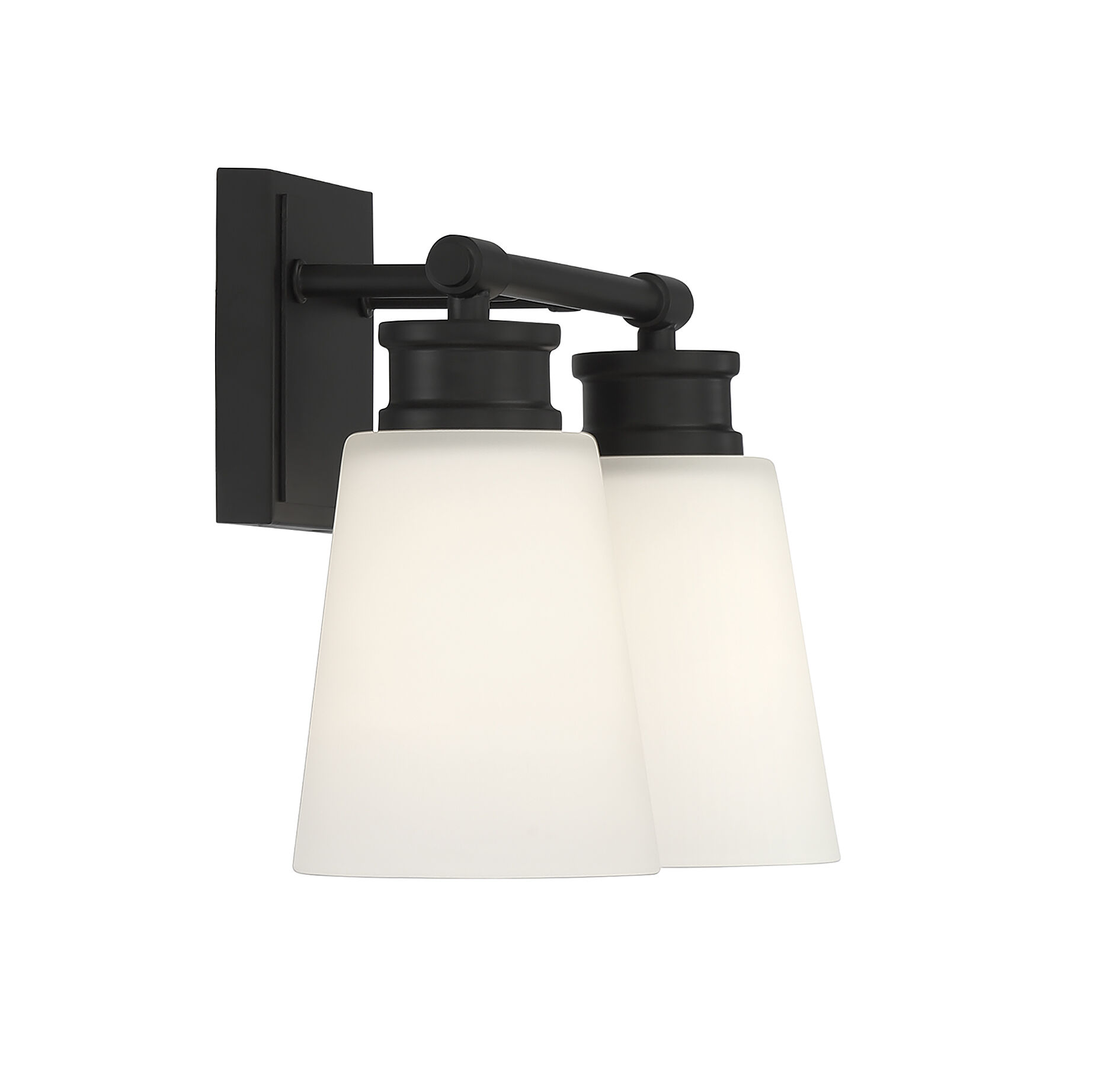 Contemporary 2 Light 14 inch Matte Black Bathroom Vanity Light Wall Light