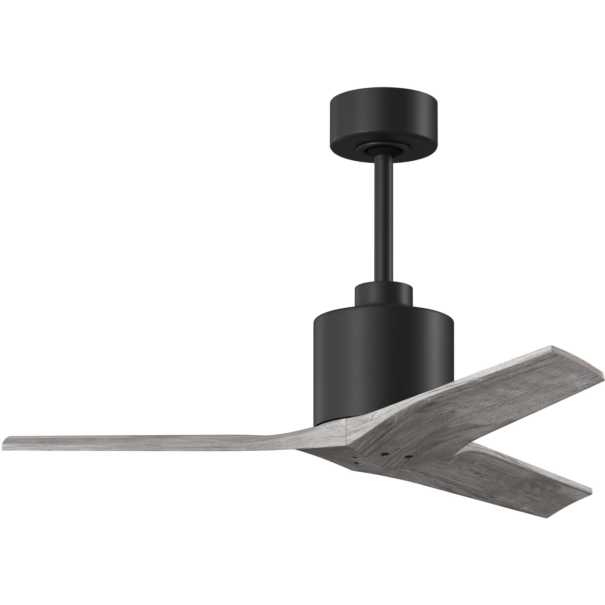 Atlas Mollywood 42 inch Matte Black with Barn Wood Tone Blades Ceiling Fan, Atlas