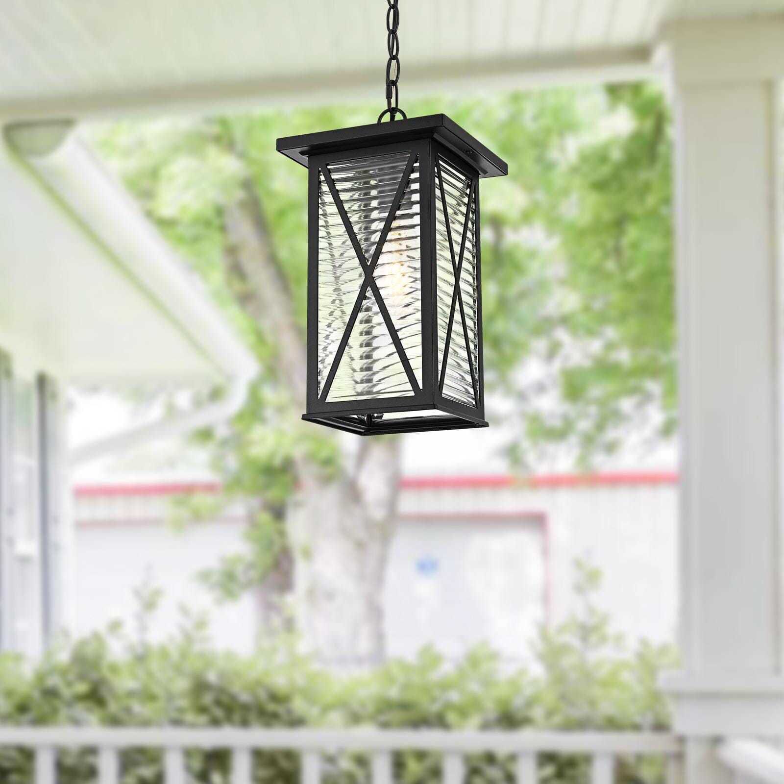Jada 1 Light 7.5 inch Black Outdoor Pendant