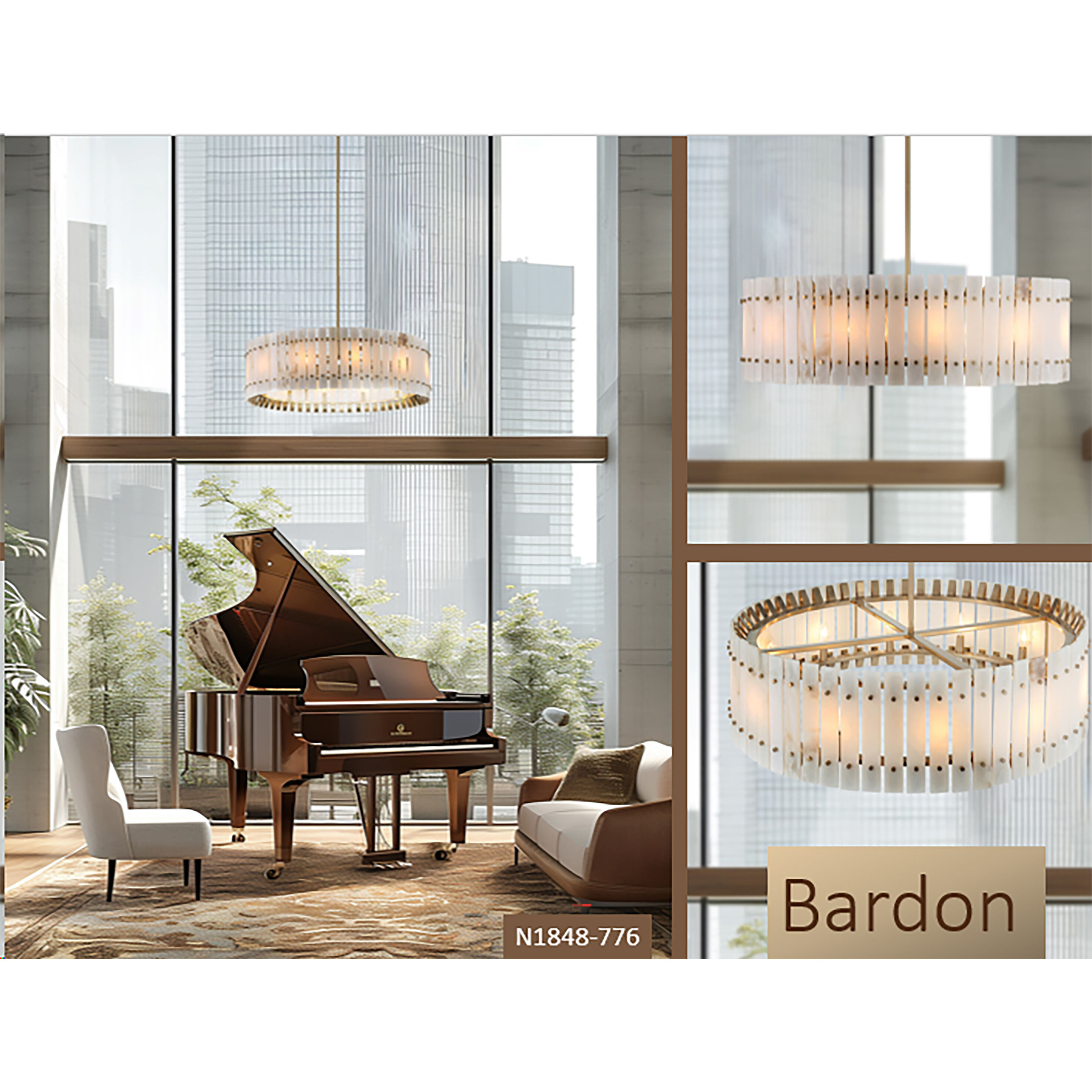 Bardon 12 Light 36 inch Celeste Brass Pendant Ceiling Light