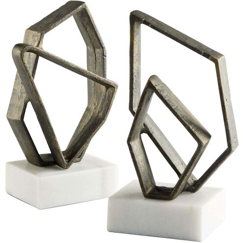 Euclid 5 X 4 inch Bronze and White Bookends
