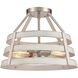 Brigantine 2 Light 15 inch Satin Nickel with Antique White Semi Flush Mount Ceiling Light