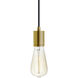 SoCo 1 Light 1.7 inch Natural Brass Line-Voltage Pendant Ceiling Light in Black Cord, 96 inch