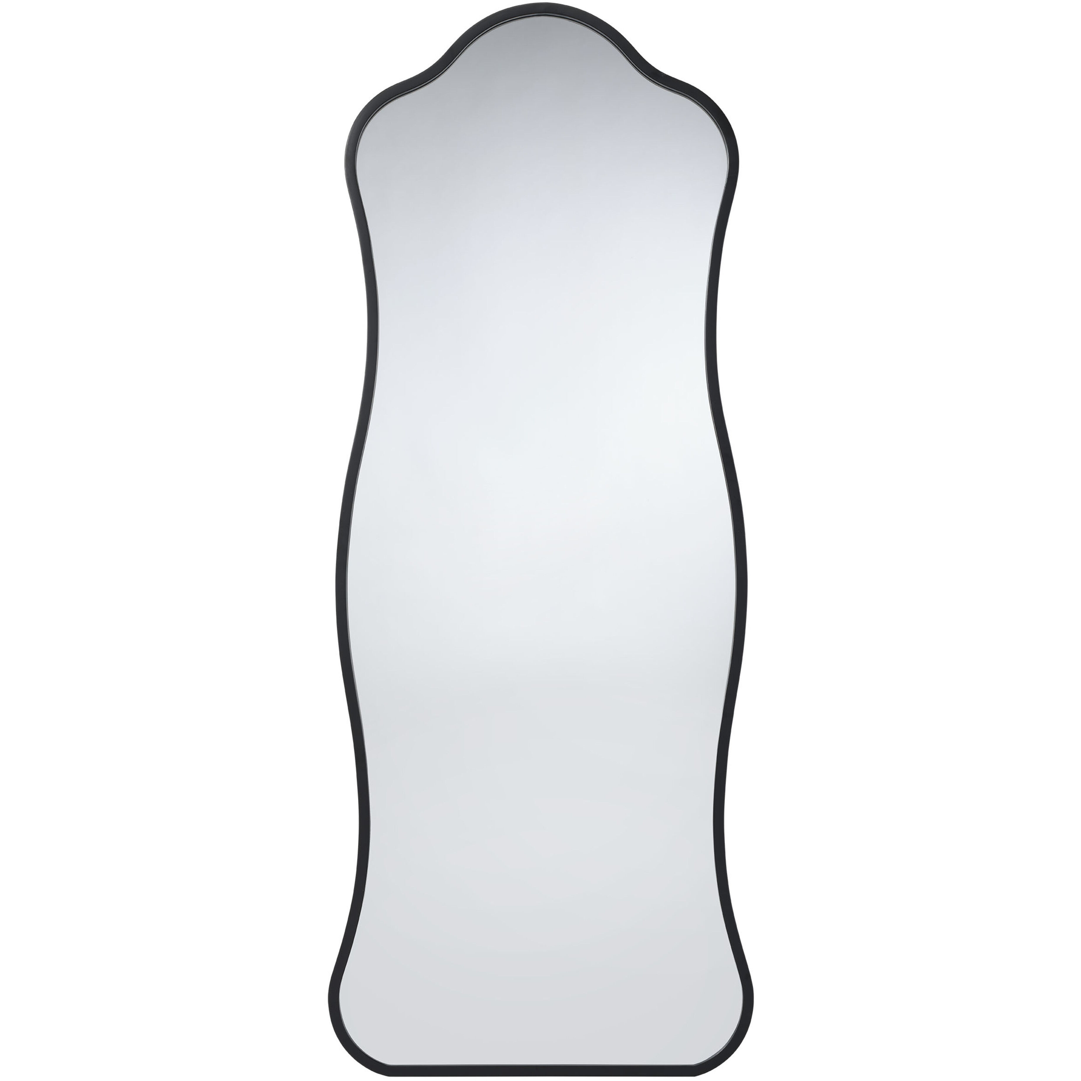 Aurora 58 X 23 inch Satin Black Metal Floor Mirror