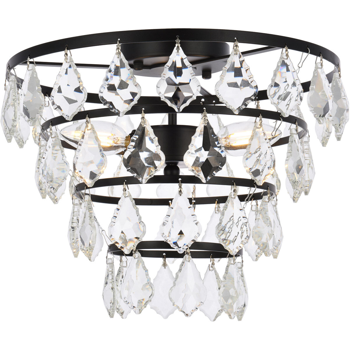 Ella 3 Light 14 inch Black Flush Mount Ceiling Light