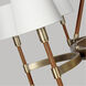 Katie 8 Light 48 inch Time Worn Brass / Saddle Leather Chandelier Ceiling Light 