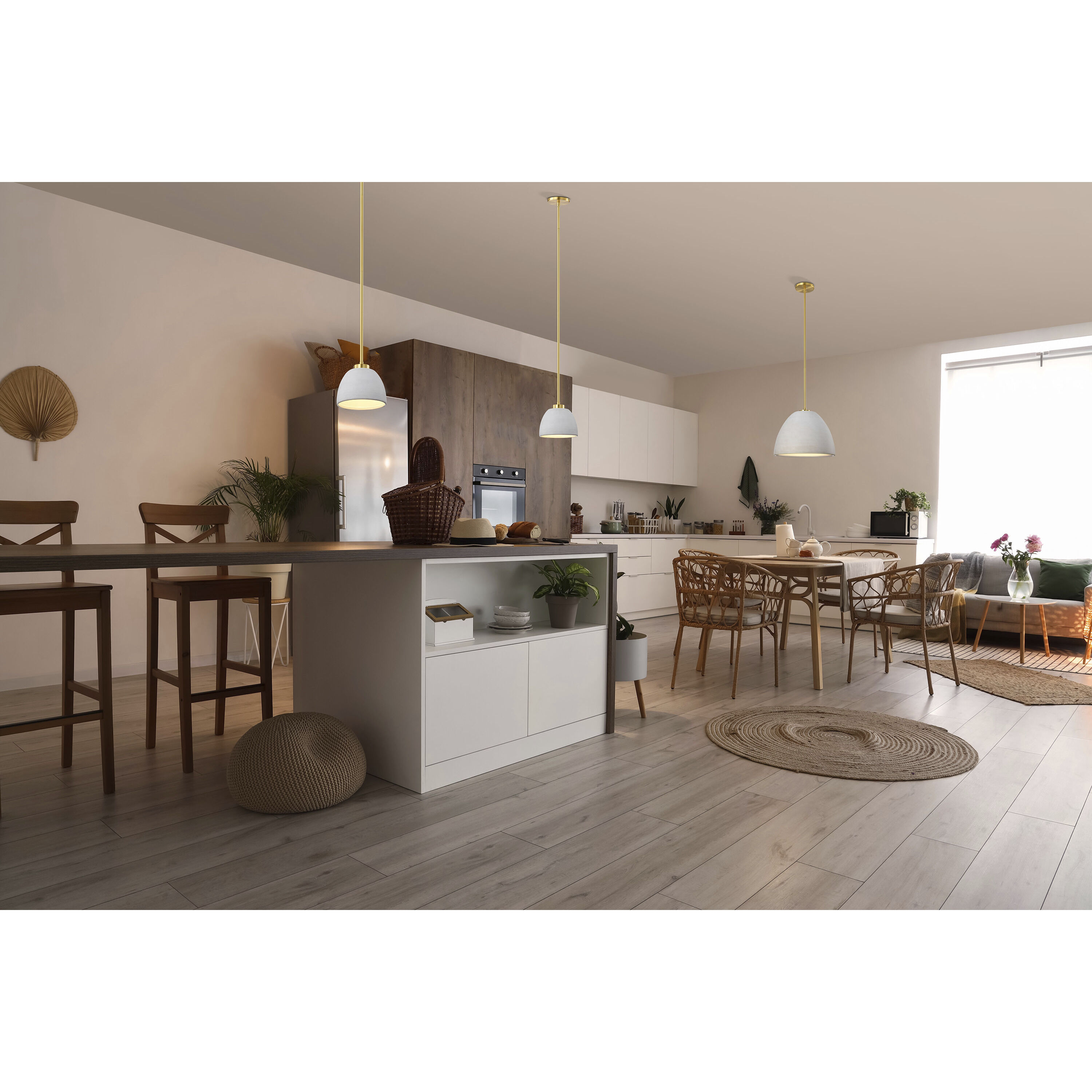 Collins 7.5 inch Brushed Brass Pendant Ceiling Light