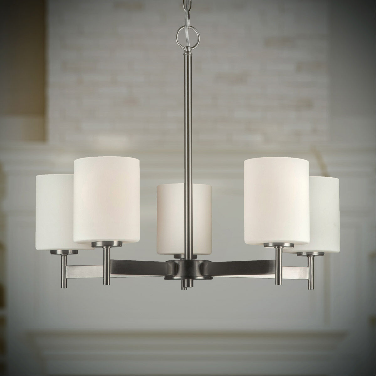 Signature 5 Light 23 inch Brushed Nickel Chandelier Ceiling Light