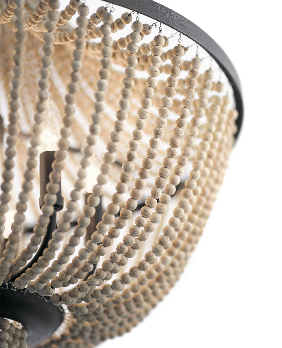 Brisbane 6 Light 24 inch Distressed Black Chandelier 1 Tier Medium Ceiling Light, 1 Tier Medium