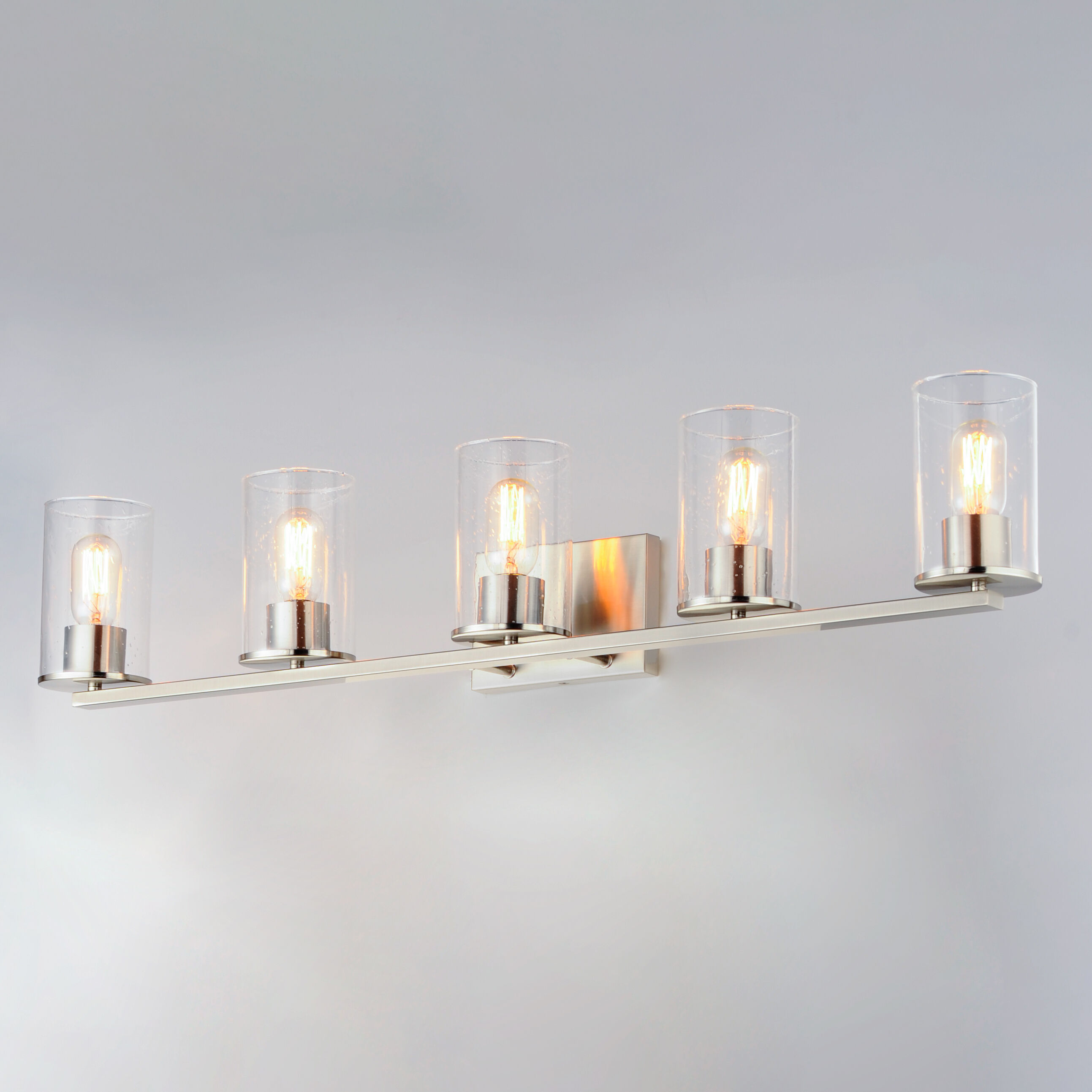 Sleek 5 Light 40 inch Satin Nickel Bath Vanity Wall Light