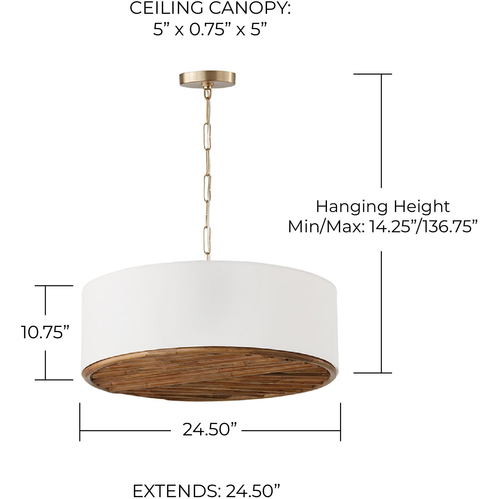 Soleil 4 Light 24.5 inch Matte Brass Pendant Ceiling Light