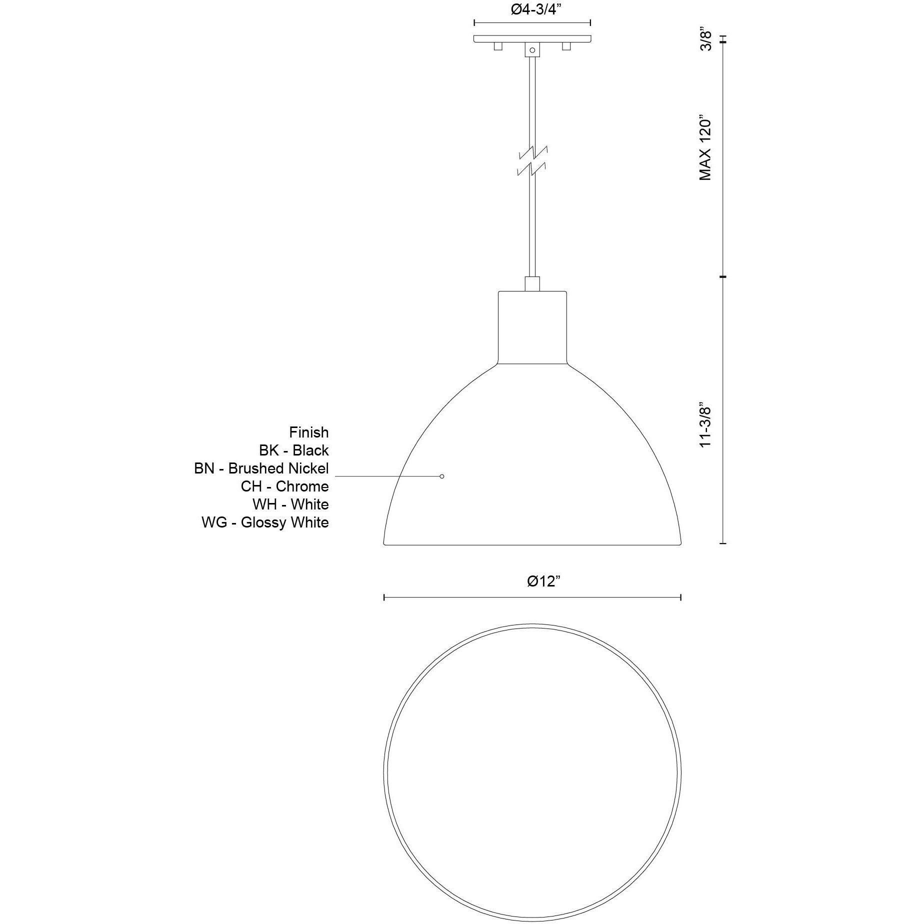 Chroma Pendant Ceiling Light in Black