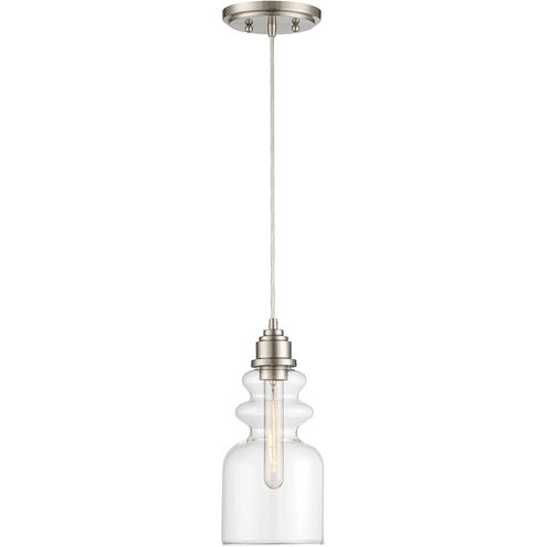 Modern 1 Light 6 inch Brushed Nickel Mini-Pendant Ceiling Light