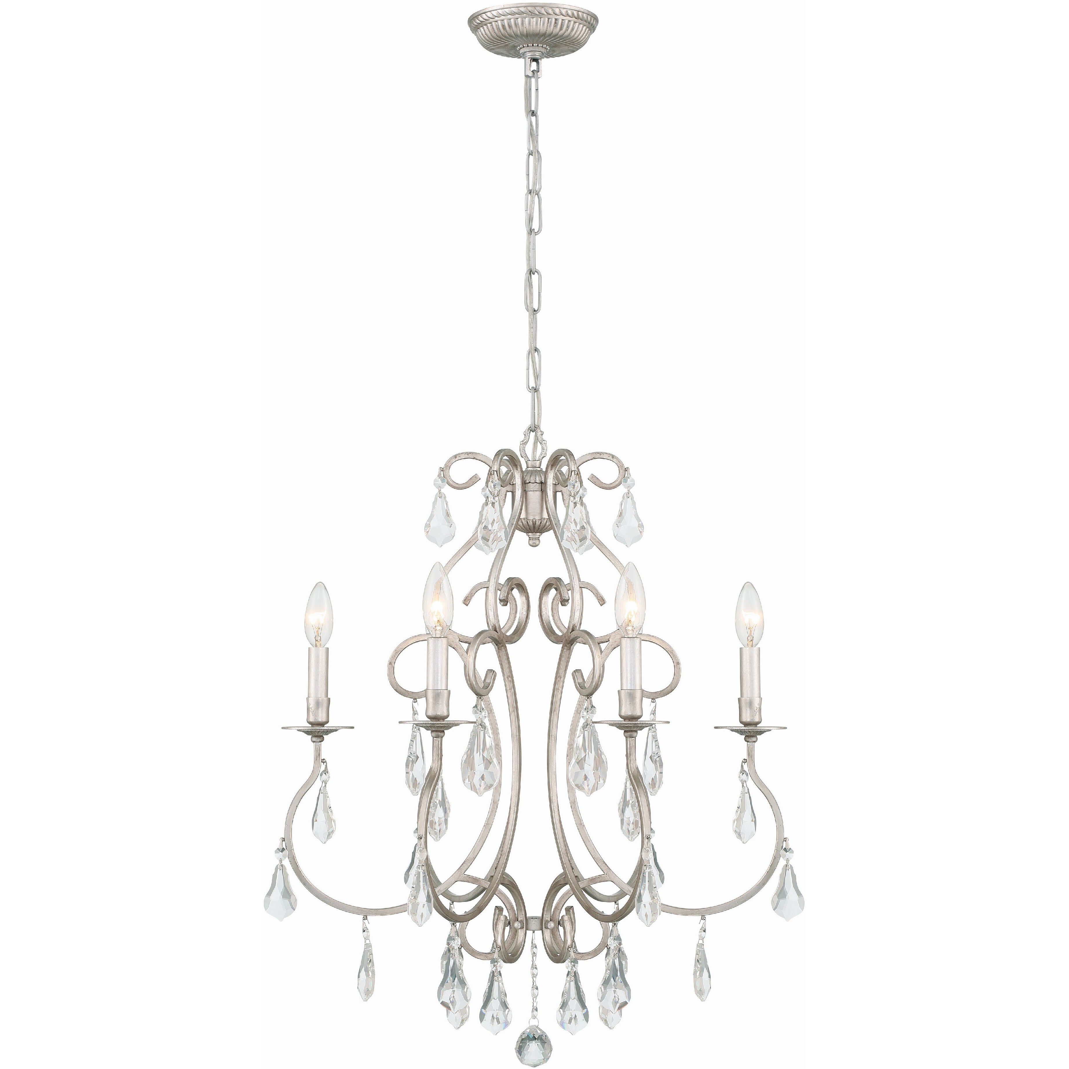 Ashton 6 Light 21.5 inch Olde Silver Chandelier Ceiling Light in Clear Swarovski Strass
