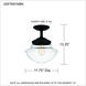 Wrede 1 Light 12 inch Matte Black Semi-Flush Mount Ceiling Light