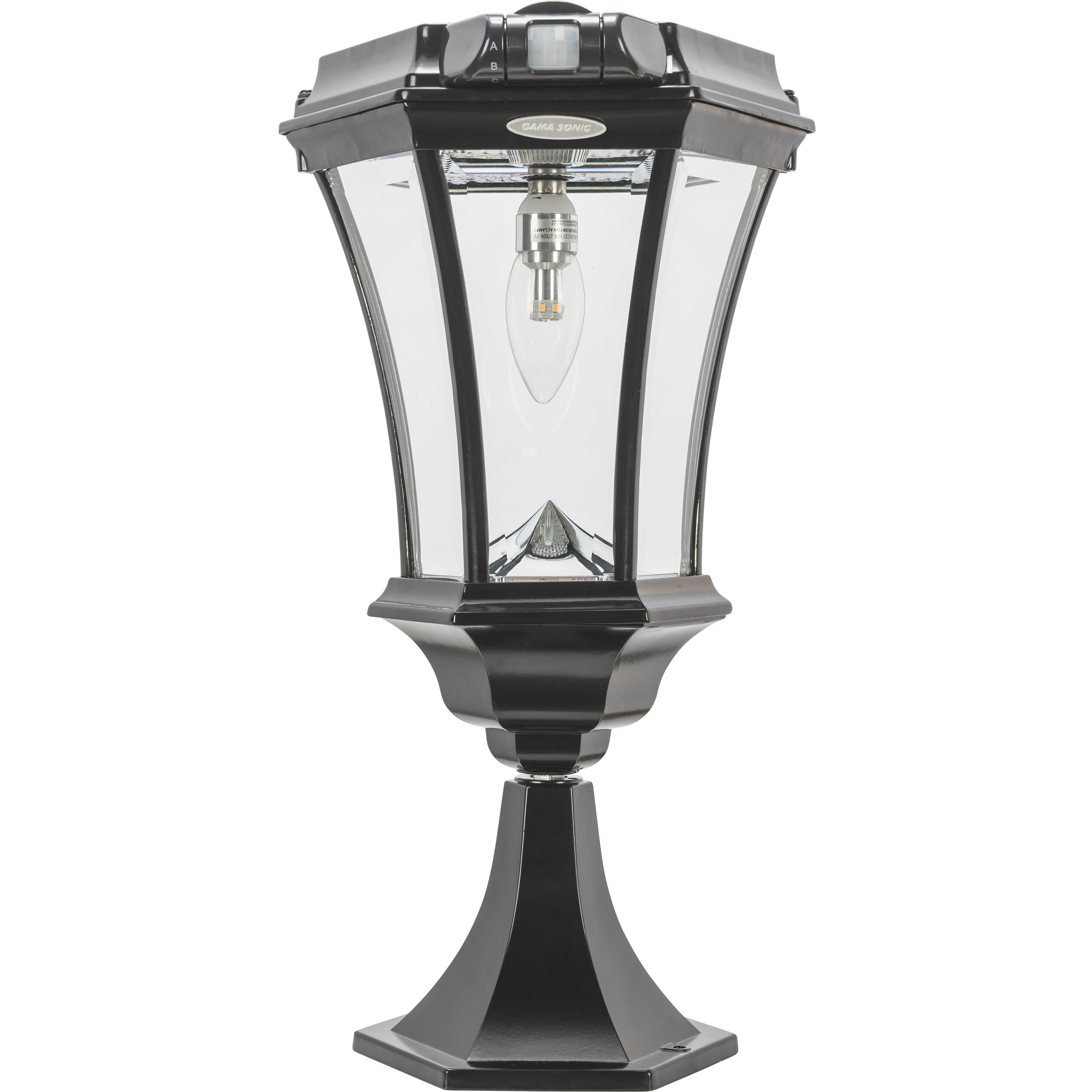 Victorian 1 Light 15 inch Black Post Light, Solar