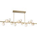 Gem LED 72 inch Gilded Brass Chandelier Ceiling Light in Amber, 2700K LED, Twisted Branch