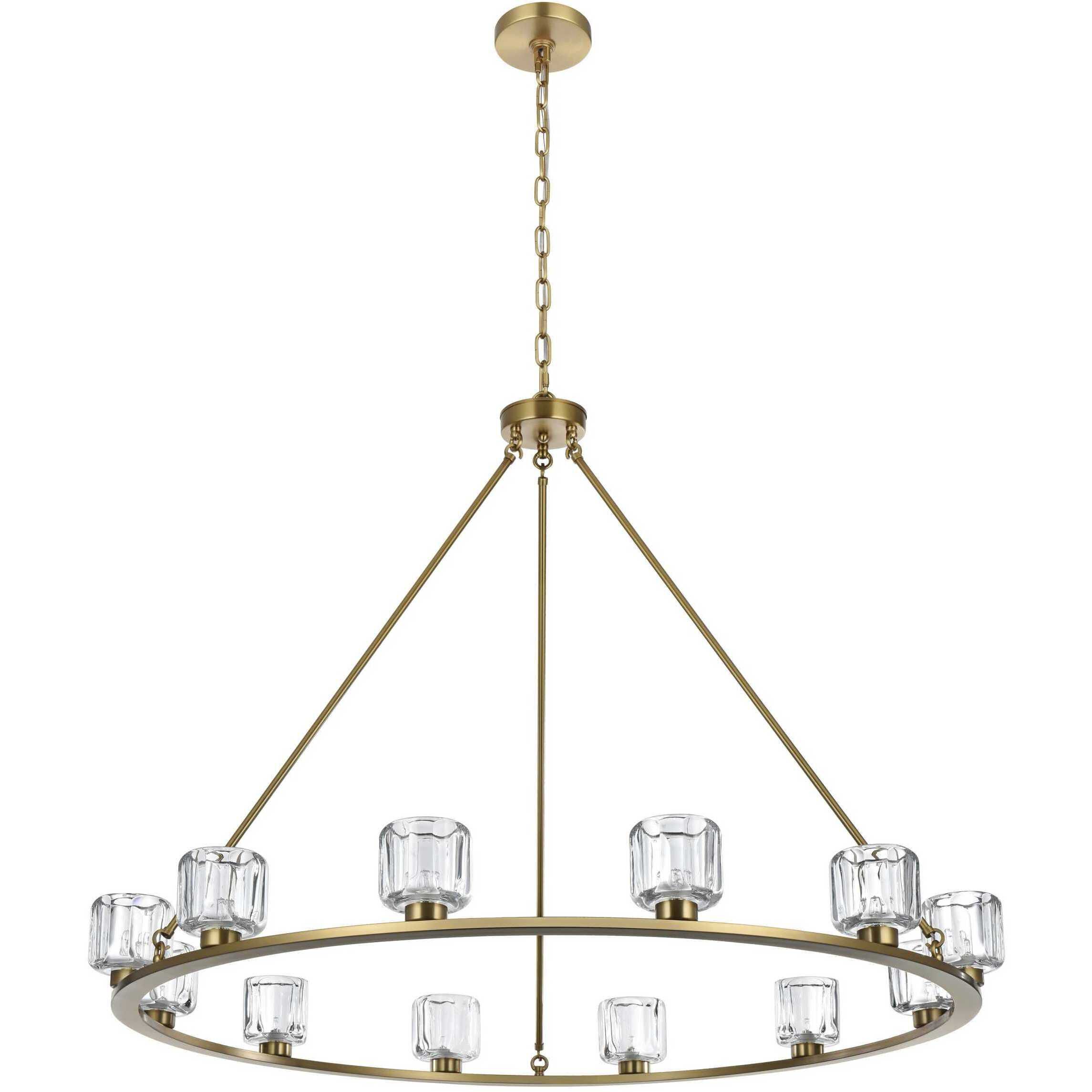 Cadence 12 Light 48 inch Satin Gold Chandelier Ceiling Light