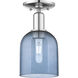 Arcadia Bella 1 Light 5.5 inch Polished Chrome Semi-Flush Mount Ceiling Light in Blue
