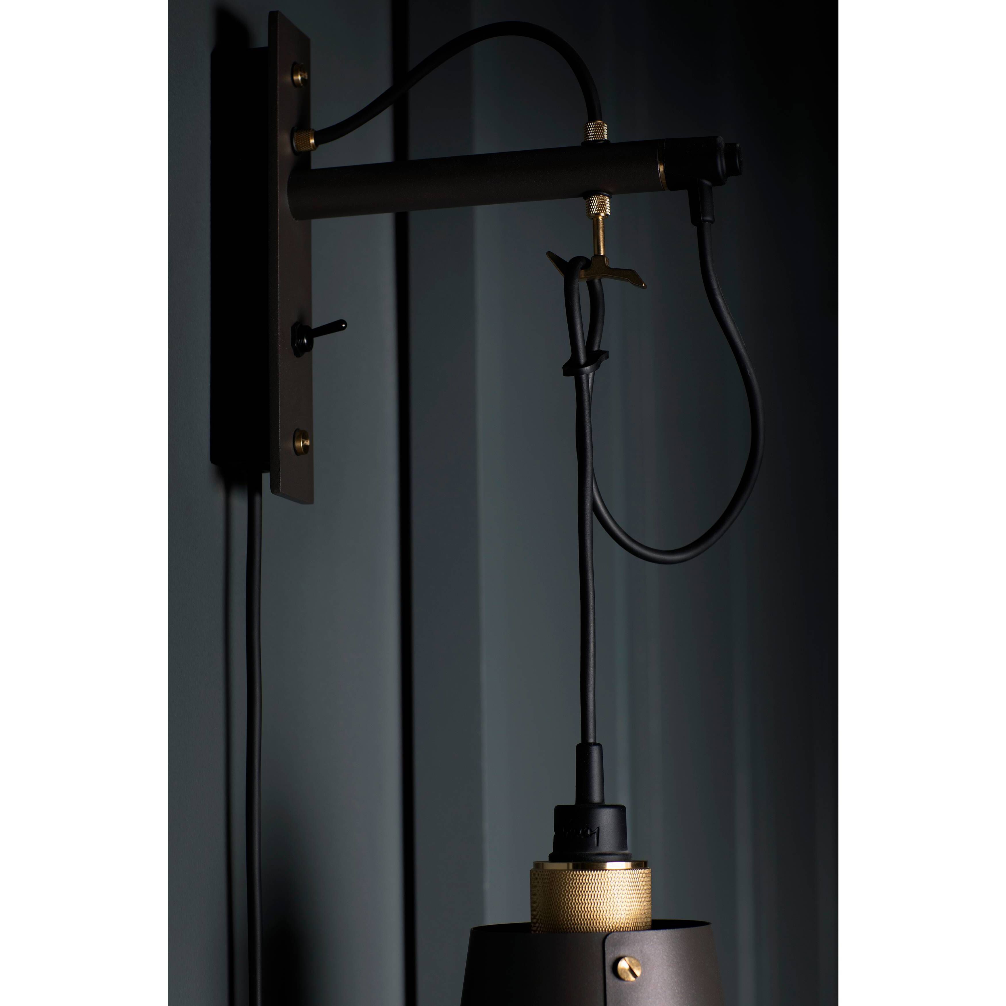 Hooked Wall Light in Graphite / Brass