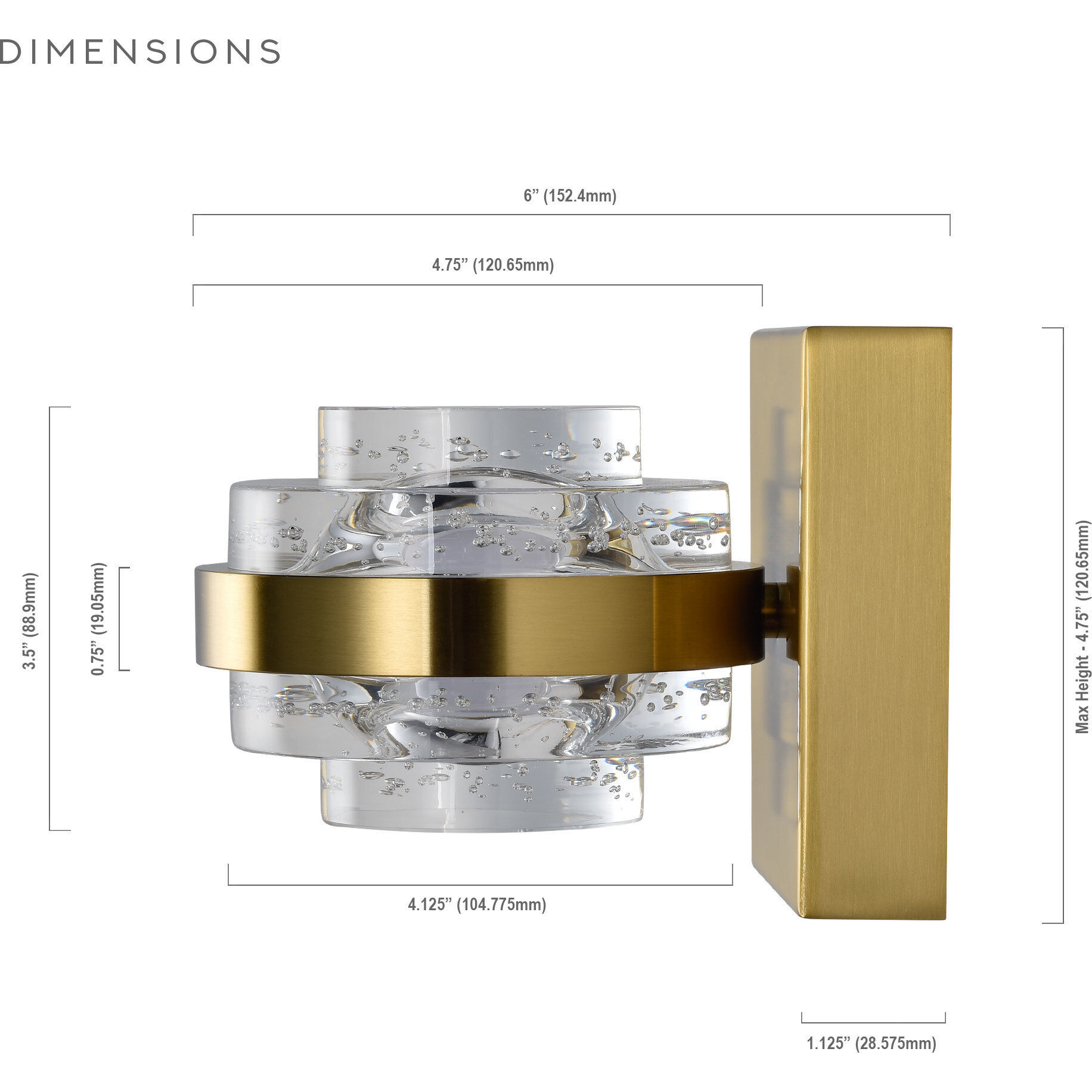 Milano Series Sconce Wall Light in Antique Brass, Artisan Collection