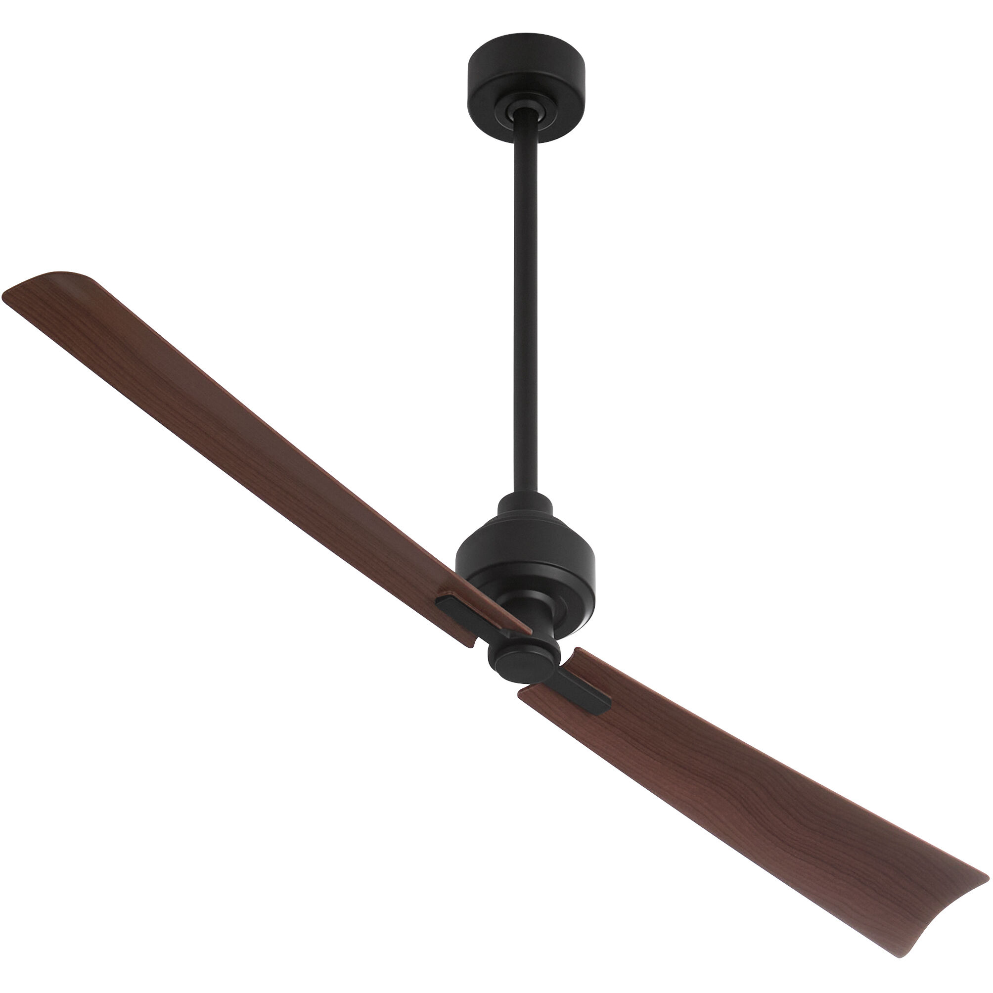 Twain 56 inch Matte Black with Walnut Blades Patio Fan