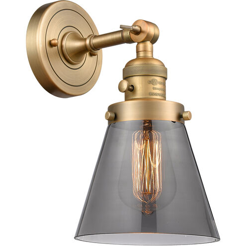 Franklin Restoration Small Cone LED 6 inch Brushed Brass Sconce Wall Light, Franklin Restoration