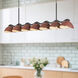 Atlas 7 Light 42.38 inch Black and Burgundy Linear Pendant Ceiling Light