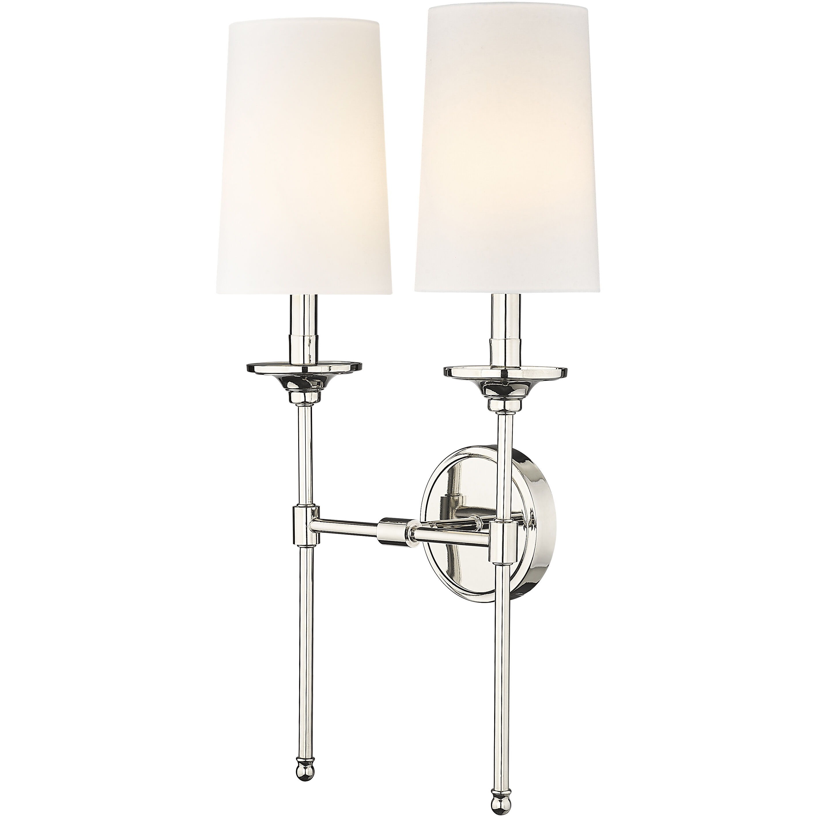 Emily 2 Light 13.75 inch Polished Nickel Wall Sconce Wall Light