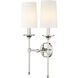 Emily 2 Light 13.75 inch Polished Nickel Wall Sconce Wall Light