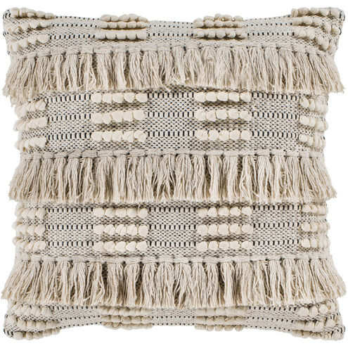 Helena 18 X 18 inch Beige/Cream/Black Pillow Cover, Square