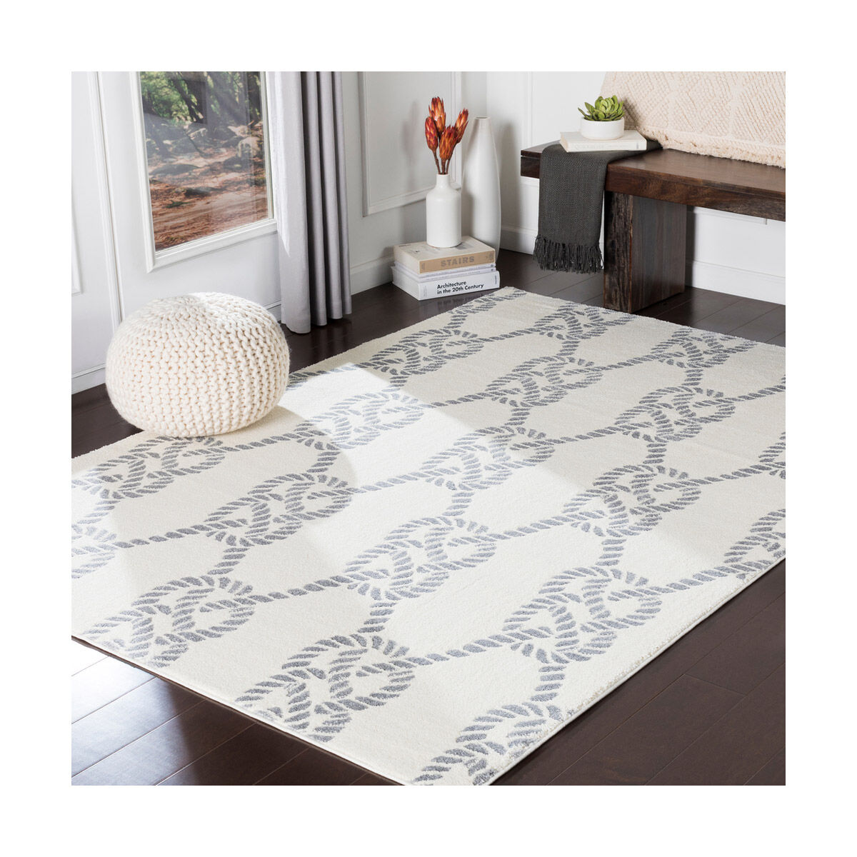 Horizon 87 X 31 inch Medium Gray/Cream Rugs, Runner