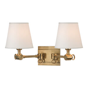 Hillsdale 2 Light 18 inch Aged Brass Wall Sconce Wall Light