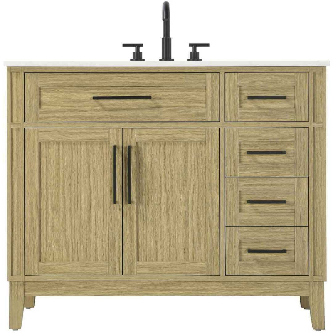 Virginia 42 X 35 inch Honey Brown Bathroom Vanity Cabinet