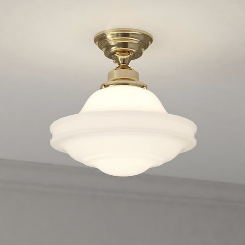 Huntley 1 Light 12 inch Natural Brass Semi-Flush Mount Ceiling Light