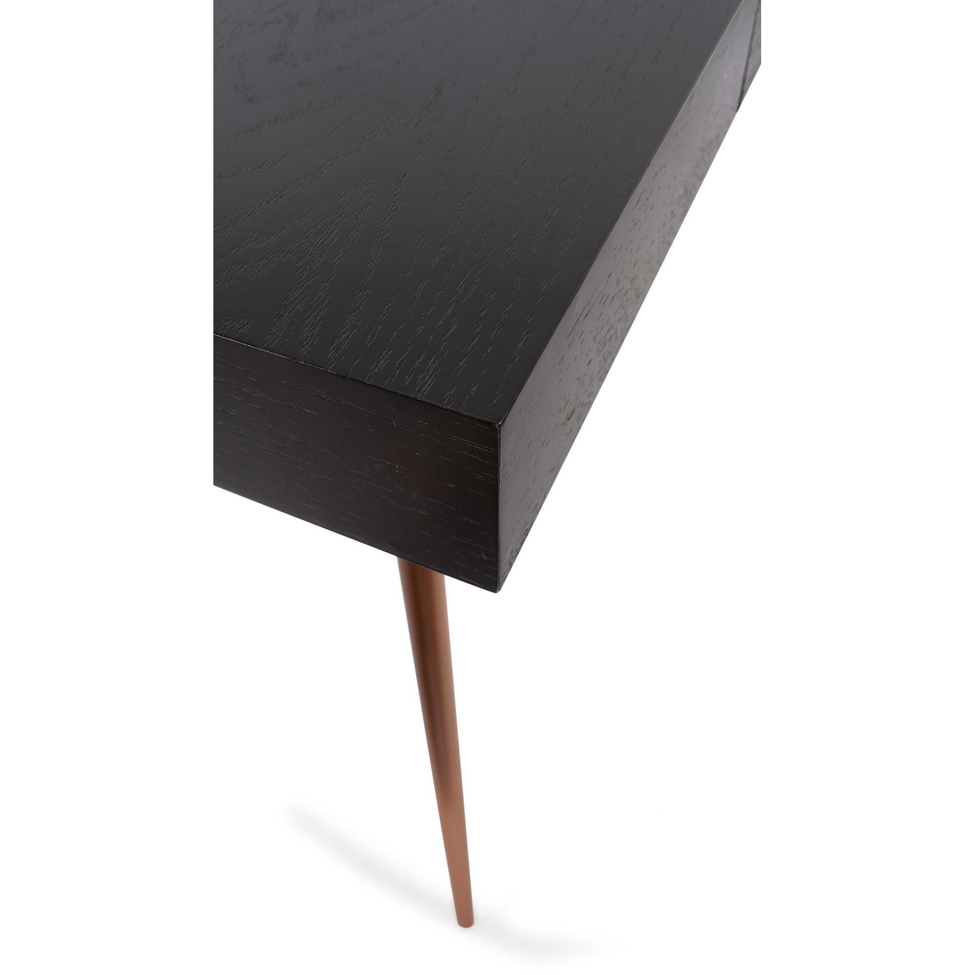 Millard 50 inch Black and Antique Brass Writing Desk