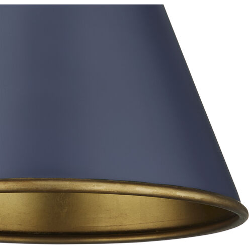Pierrepont 1 Light 16 inch Hiroshi Dark Blue and Contemporary Gold Leaf Pendant Ceiling Light, Small