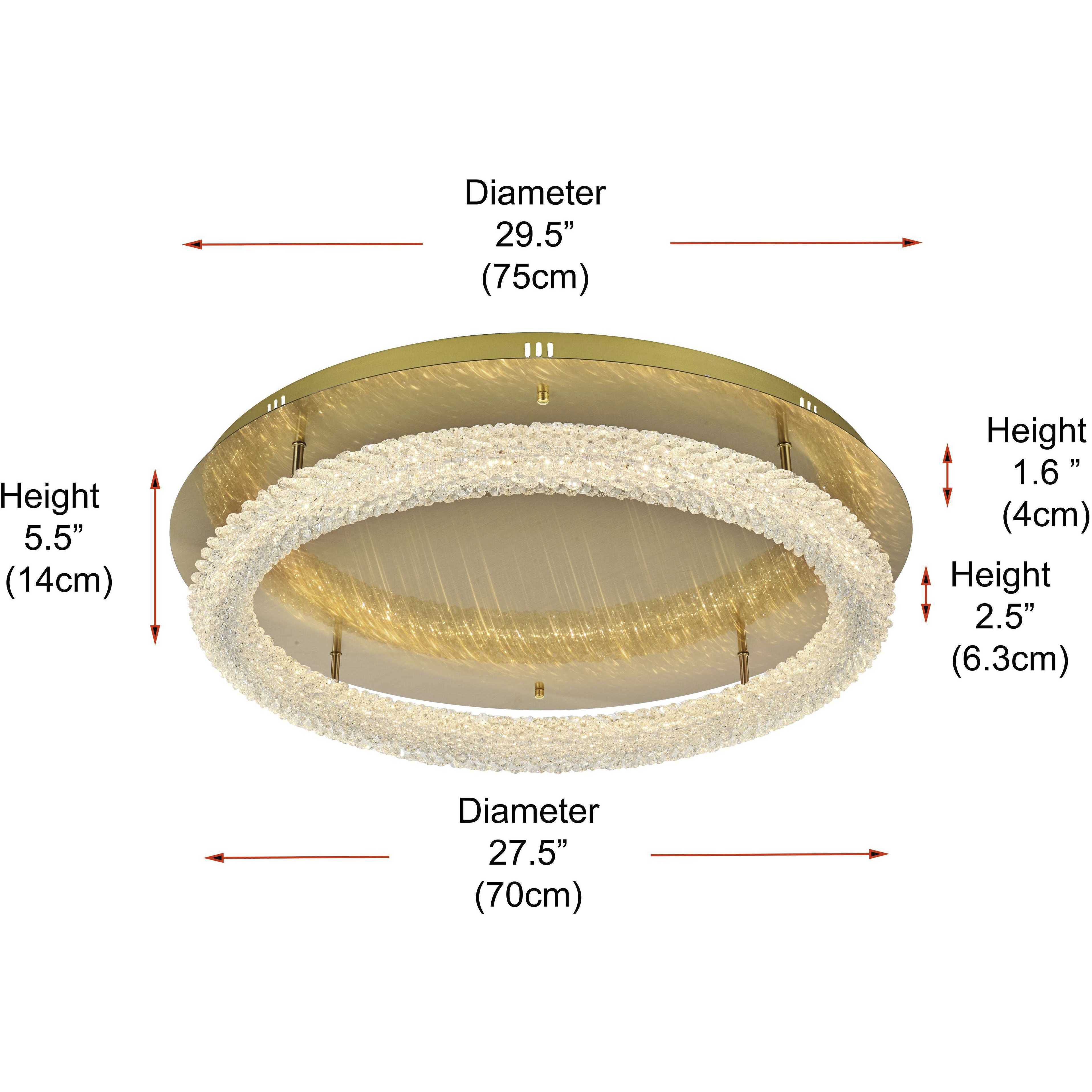 Bowen 1 Light 29.5 inch Satin Gold Flush Mount Ceiling Light